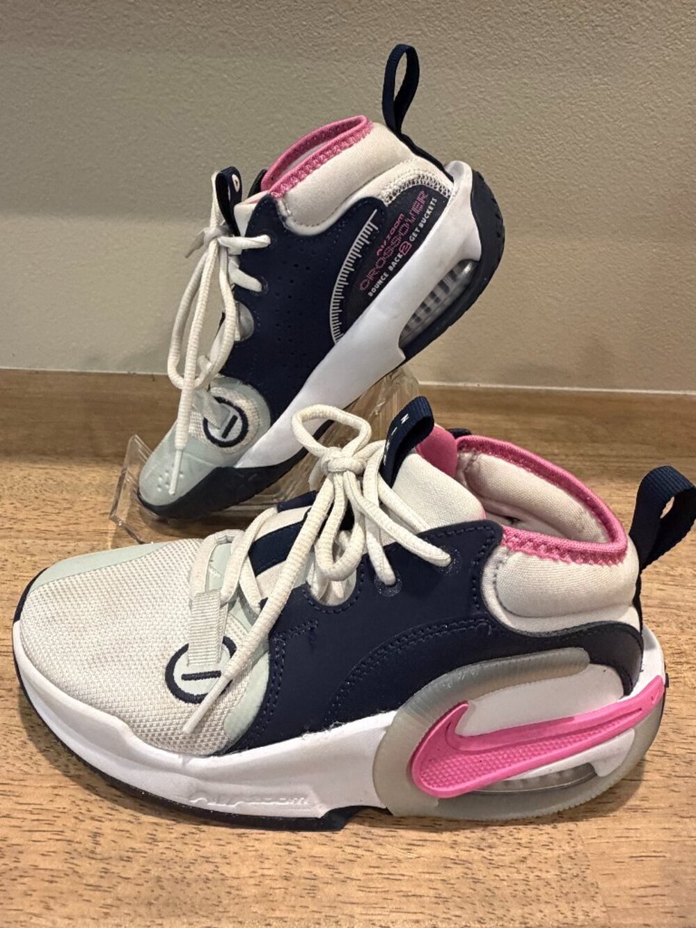 Nike Air Zoom Crossover 2 Kids Basketball Shoes Size 2Y White Navy Pink